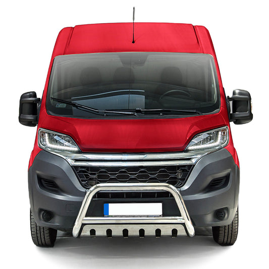 Bară de protecție/buton față pentru Citroen Jumper 2006-2016, oțel cu ABE (omologare germană), argintiu