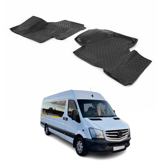 2013-2018 Mercedes Sprinter W906 Fußmatten TPE Schwarz 2 tlg