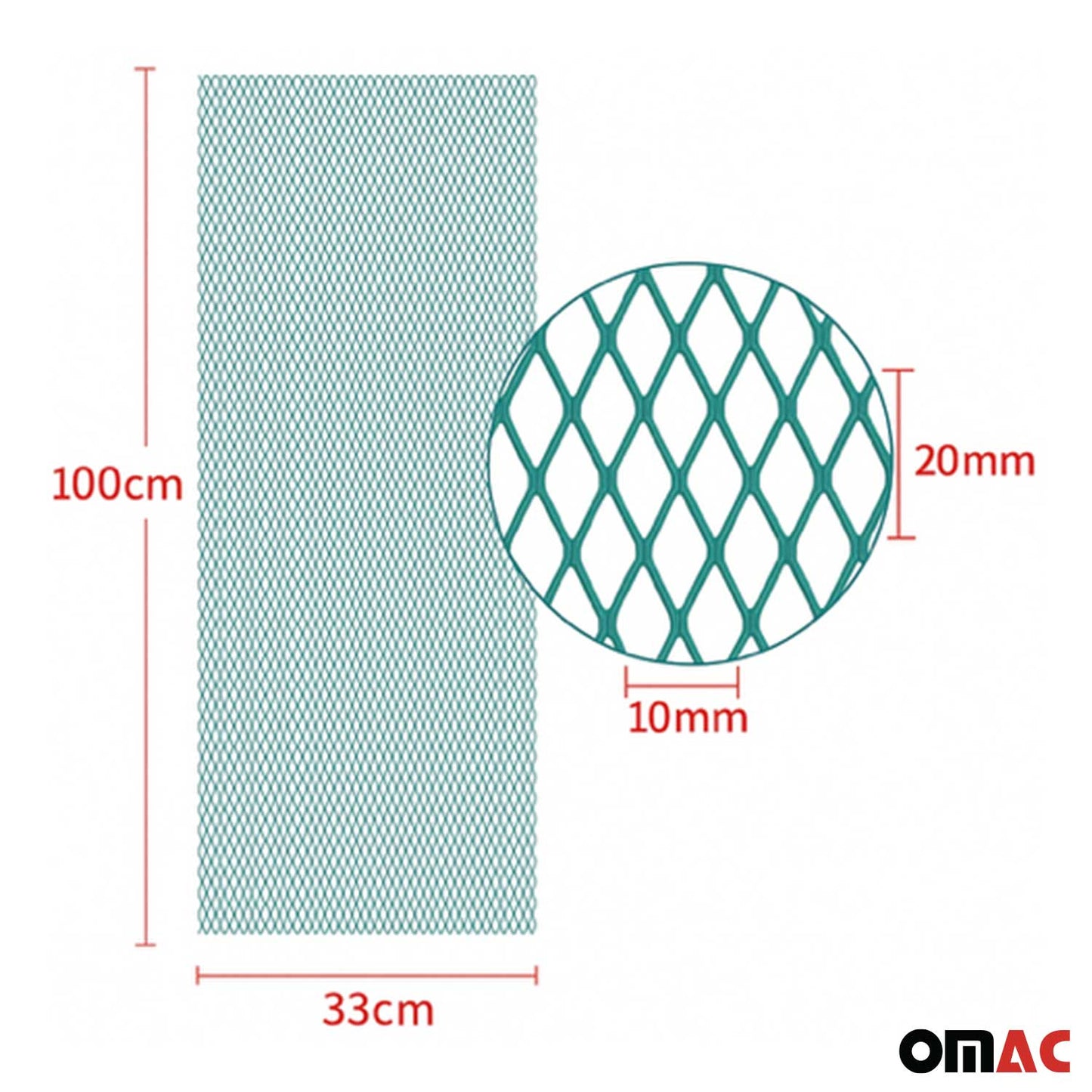 Universal Frontgrill Wabengitter Stoßstange Frontschürze Alu 100x33cm Grün