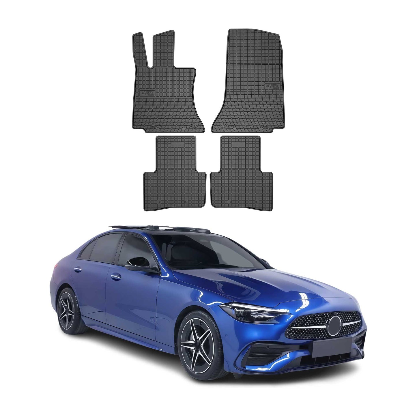 Covorașe de cauciuc Mercedes Clasa C W206 2021-2025, negru, set 4 piese