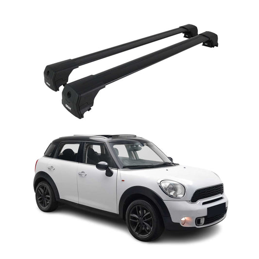Portbagaj de plafon pentru Mini Countryman R60 2010-2016 75kg aluminiu negru 2 piese