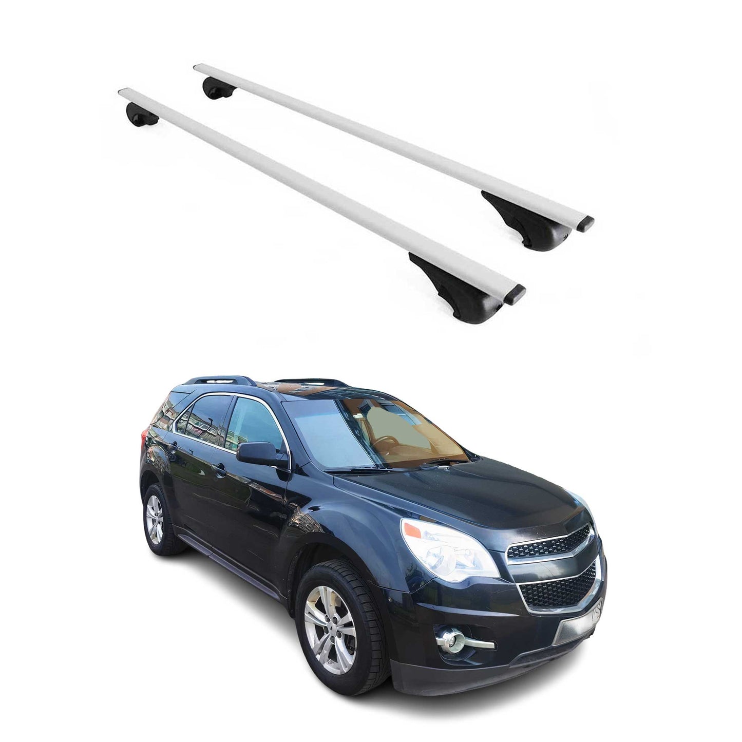 Portbagaj de plafon pentru Chevrolet Equinox 2010-2017 75kg metal argintiu 2 buc