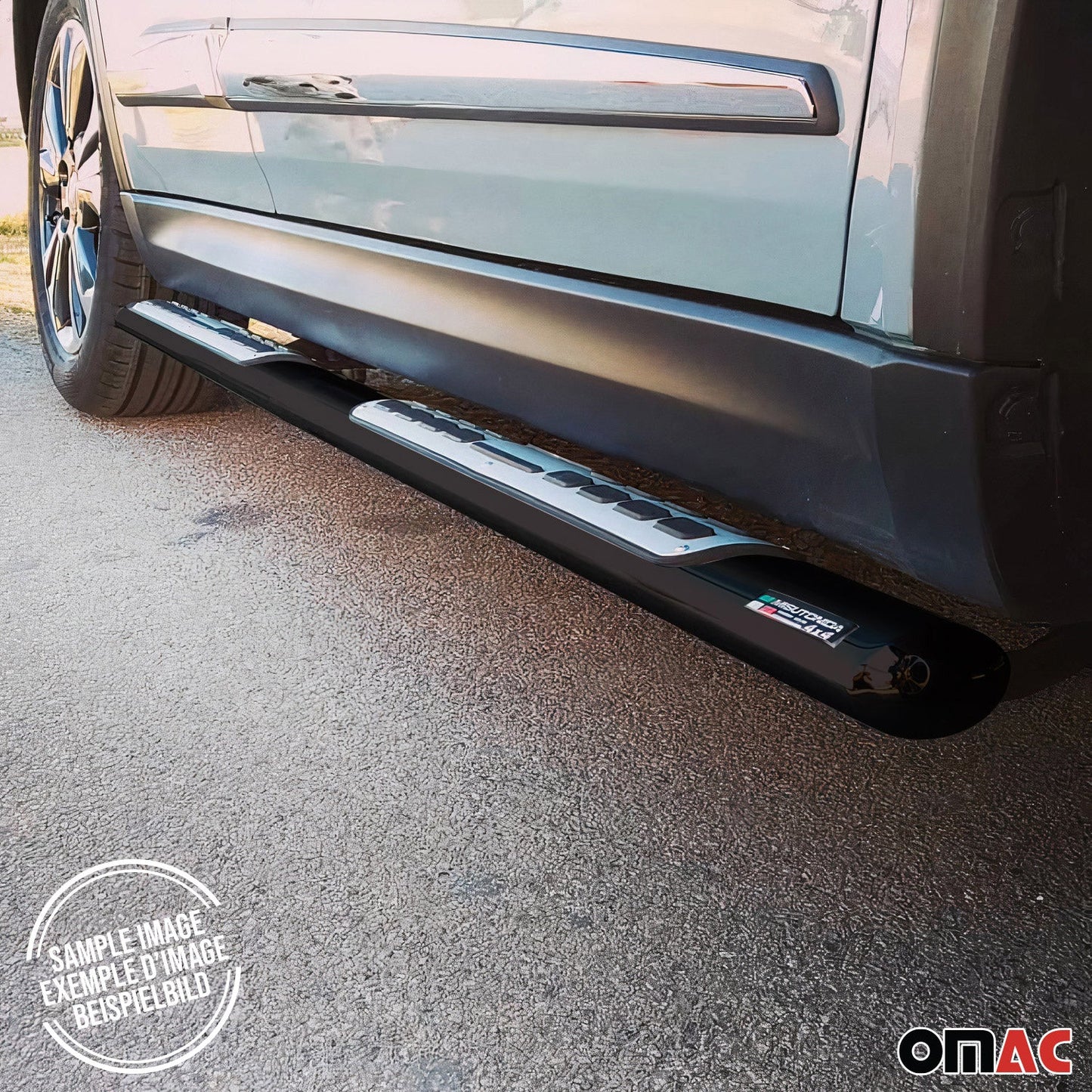 Edelstahl Seitenschweller Schwellerrohre für Ssangyong Musso 2018-2025 Schwarz