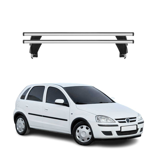Menabo Dachträger Grundtäger für Opel Corsa C 2000-2006 50kg Alu Silber 2 tlg
