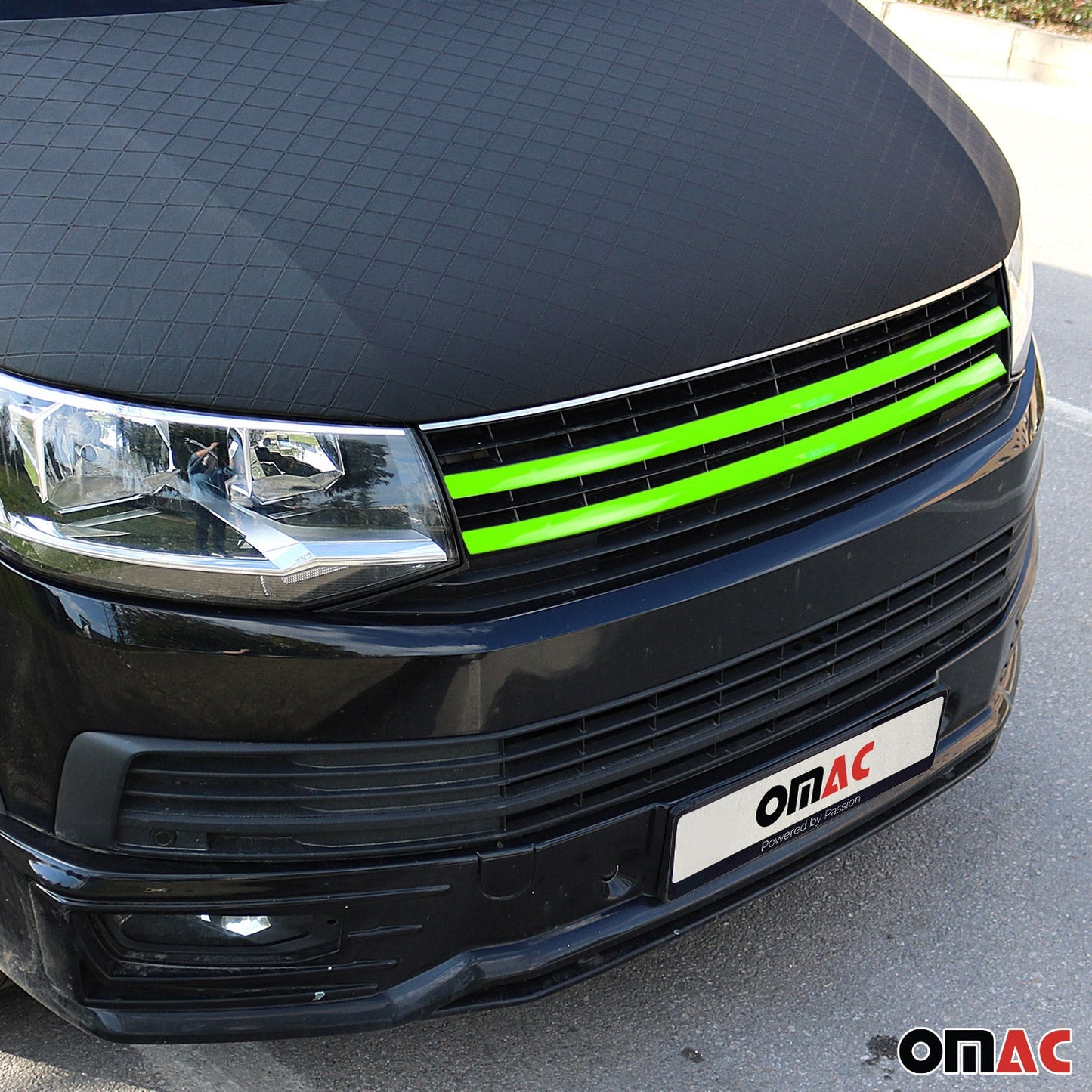 Benzi grilă radiator pentru VW T6 Transporter 2015-19, oțel inoxidabil, verde, 2x