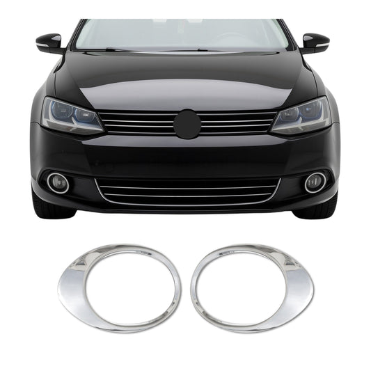 Ramă proiectoare ceață pentru VW Jetta 2010-2014, oțel inoxidabil, argintiu, set 2 piese