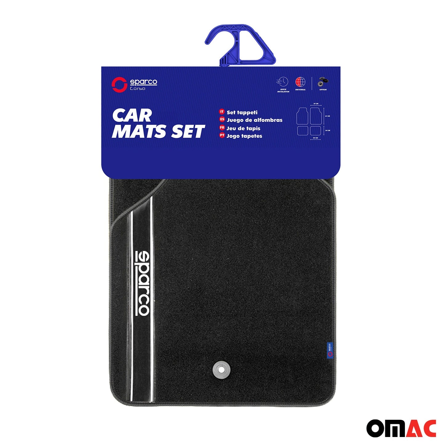 SPARCO Fußmatten Automatten Universal Schwarz Autoteppich Alwettermatten 4 tlg