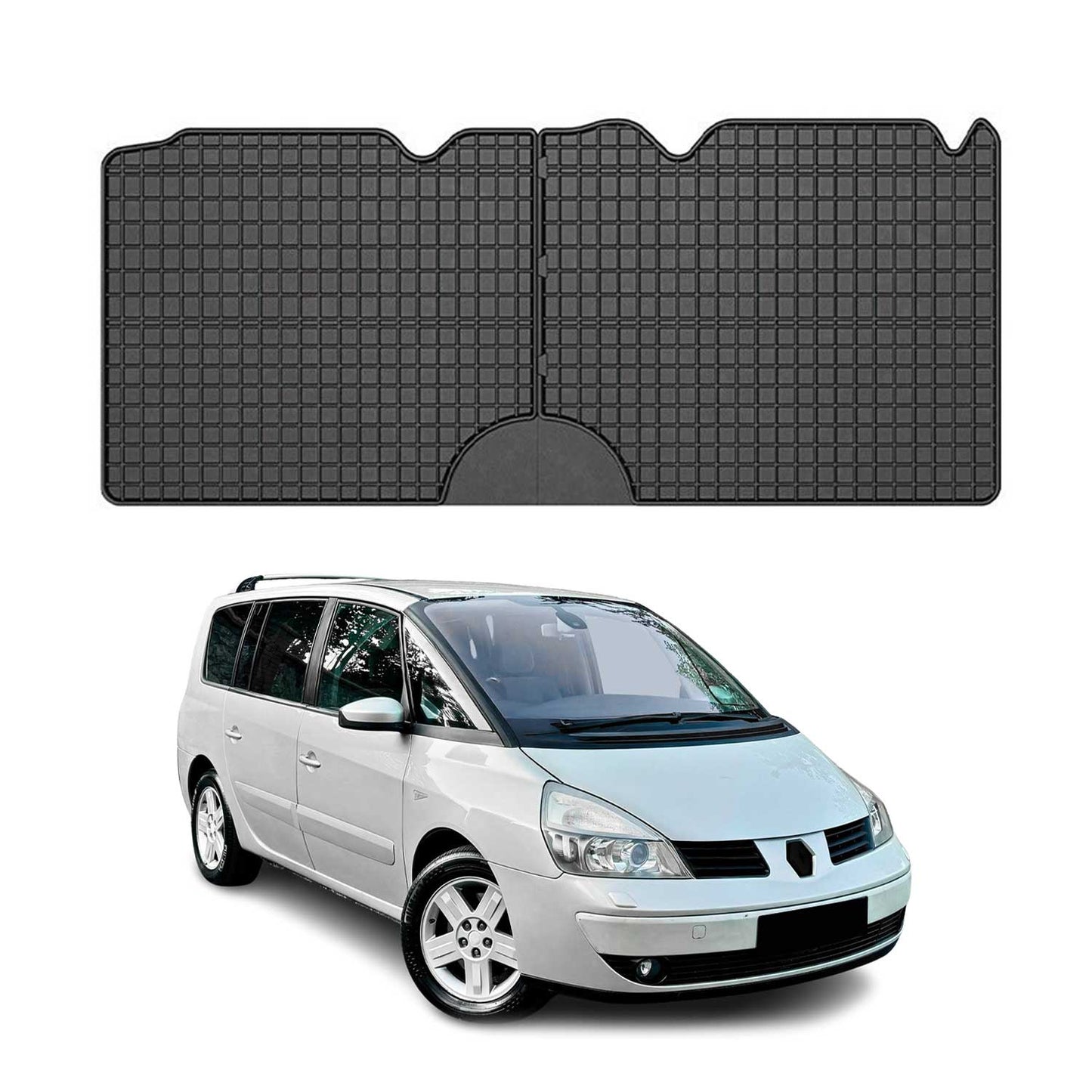 OMAC Gummi Fußmatten für Renault Espace 3.Sitzreihe 2002-2014 Matten Schwarz 2x