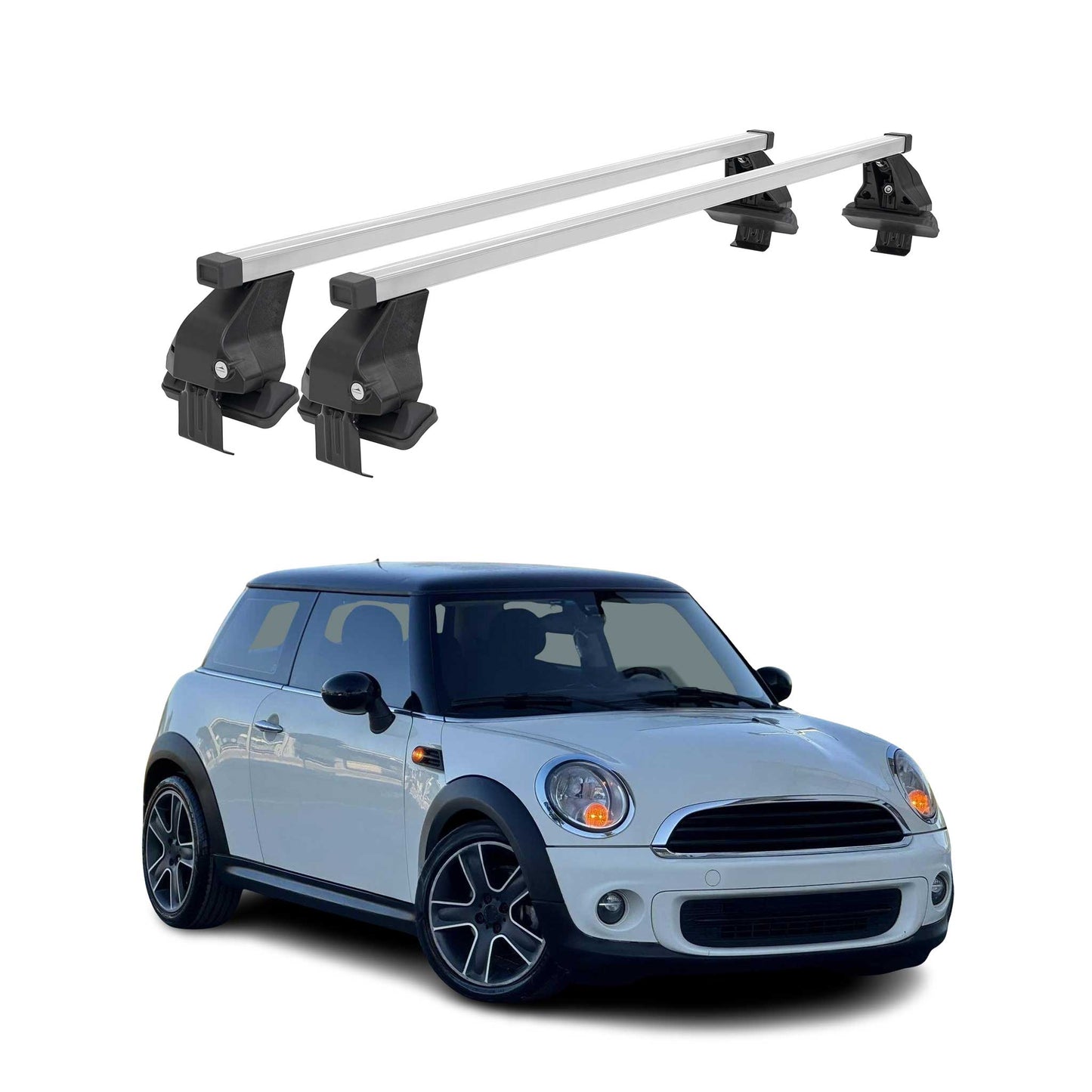 Menabo Dachträger für Mini One Cooper F55 2014-2018 Pre-FL 5tür 50kg Silber 2x