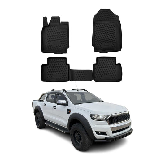 2012-2022 Ford Ranger 2tür SuperCab Fußmatten Gummi Schwarz 4tlg