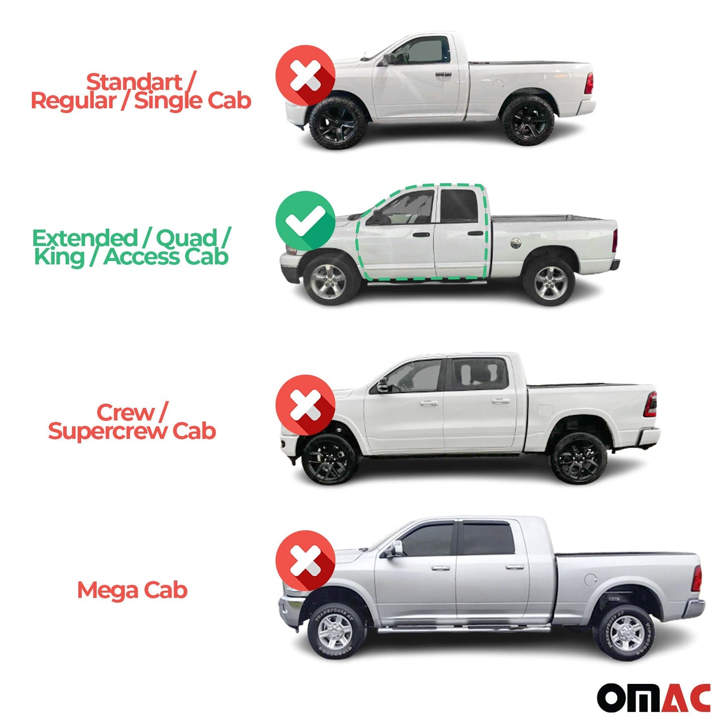 Edelstahl Seitenschweller Schwellerrohre für Nissan Navara D40 2005-2010 Silver