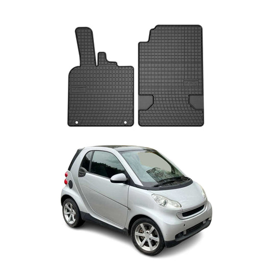 Covorașe cauciucate Smart ForTwo 2007-2014, set 2 piese, negru