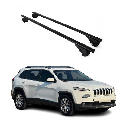 Dachträger Grundtäger für Jeep Cherokee KL 2014-2018 Pre-FL 75kg Metall Schwarz