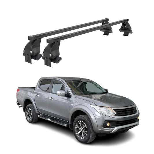 Menabo Dachträger Grundtäger für Fiat Fullback 2016-2019 50kg Stahl Schwarz 2x