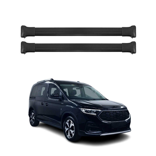 Dachträger Grundtäger für Ford Tourneo Connect 2021-2025 75kg Alu Schwarz 2 tlg
