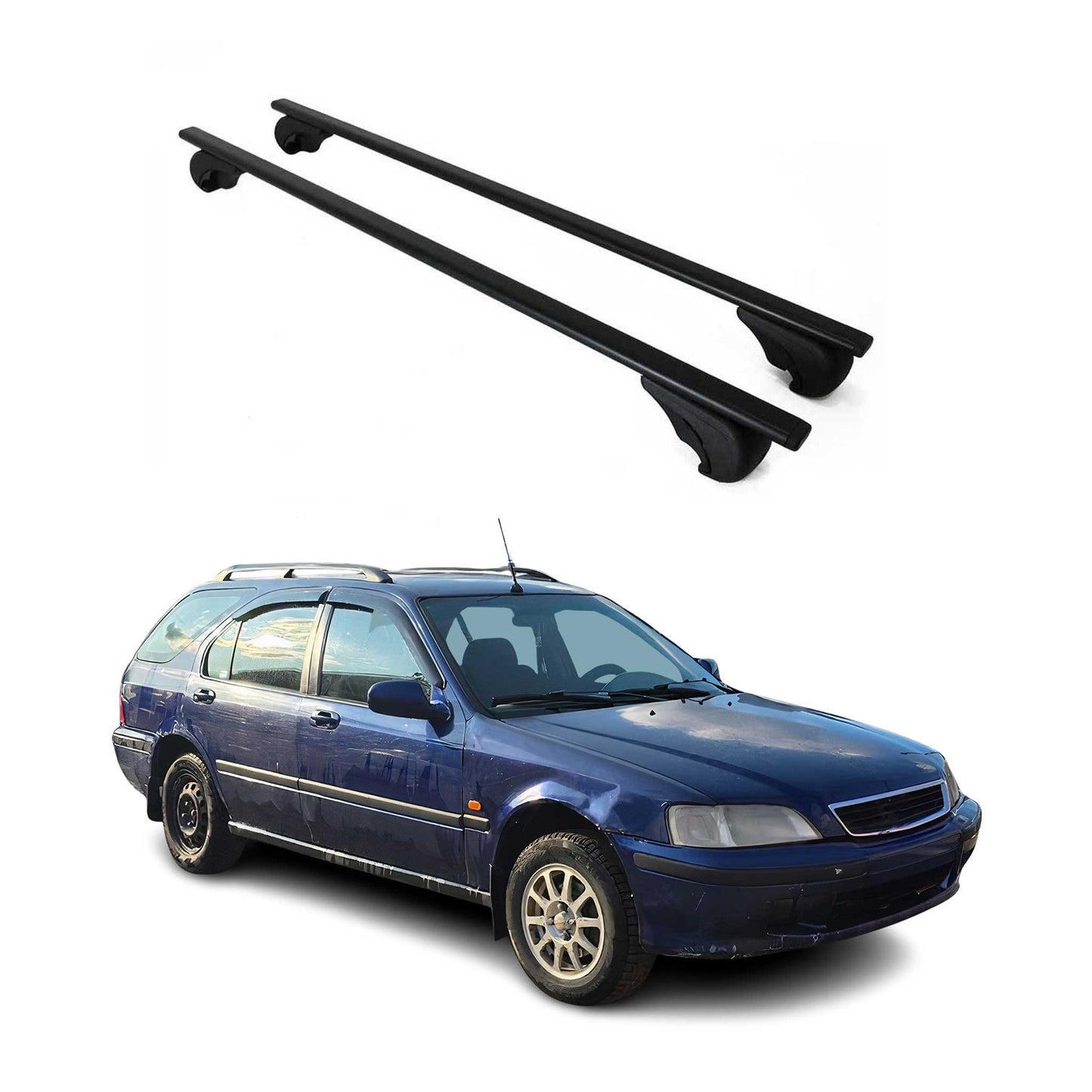 Dachträger Gepäckträger für Honda Civic Aerodeck 1997-2002 Metall Schwarz 2x