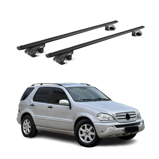 Portbagaj de plafon pentru Mercedes ML Class W163 1998-2005 90kg aluminiu negru ABE