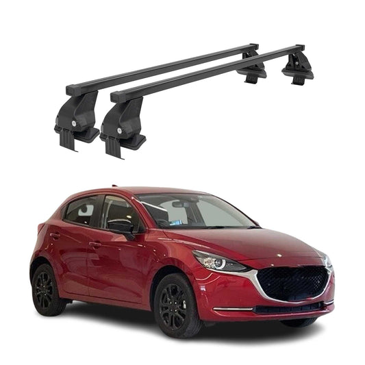 Menabo Dachträger Grundtäger für Mazda 2 2014-2020 50kg Stahl Schwarz 2 tlg
