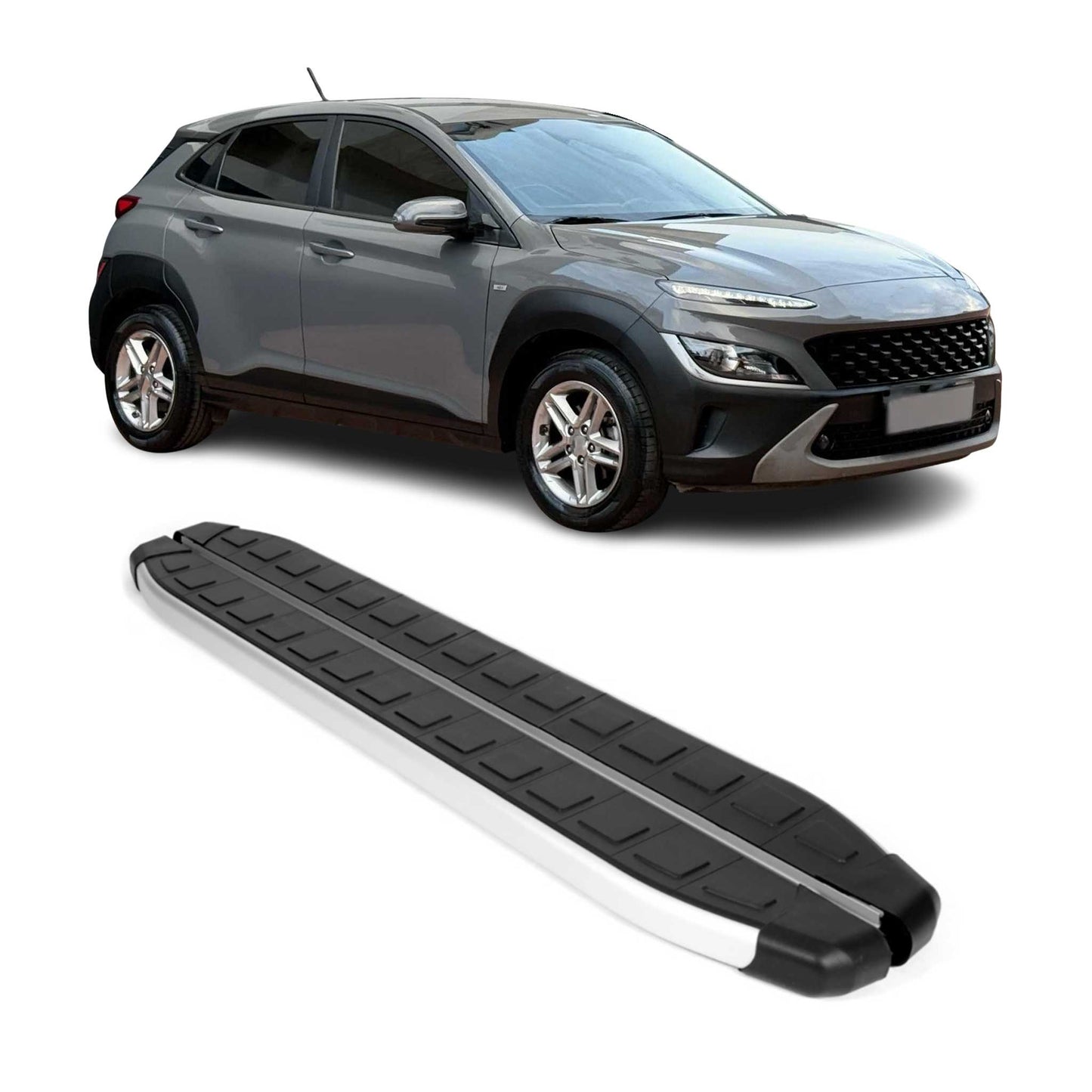 Seitenschweller Seitenbretter Trittbretter für Hyundai Kona 2018-21 Schwarz