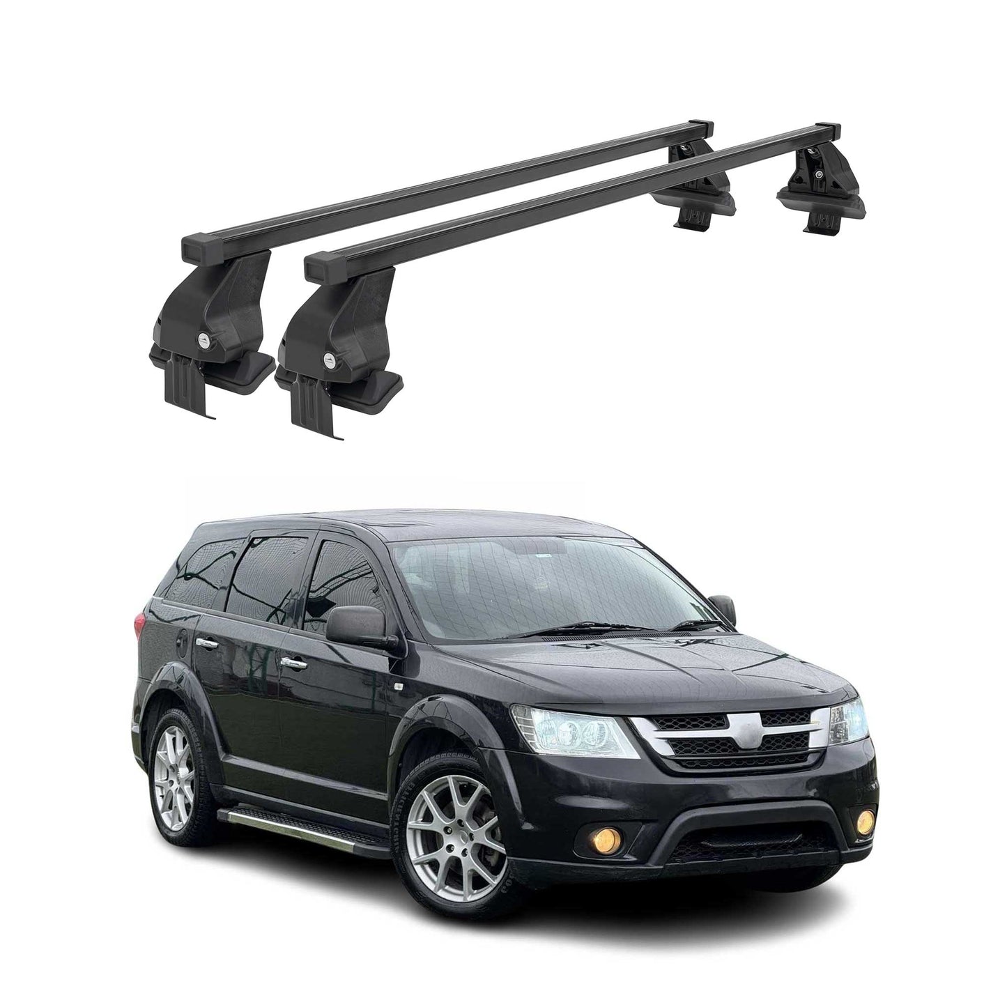 Menabo Dachträger Grundtäger für Fiat Freemont 2011-2016 50kg Stahl Schwarz 2x