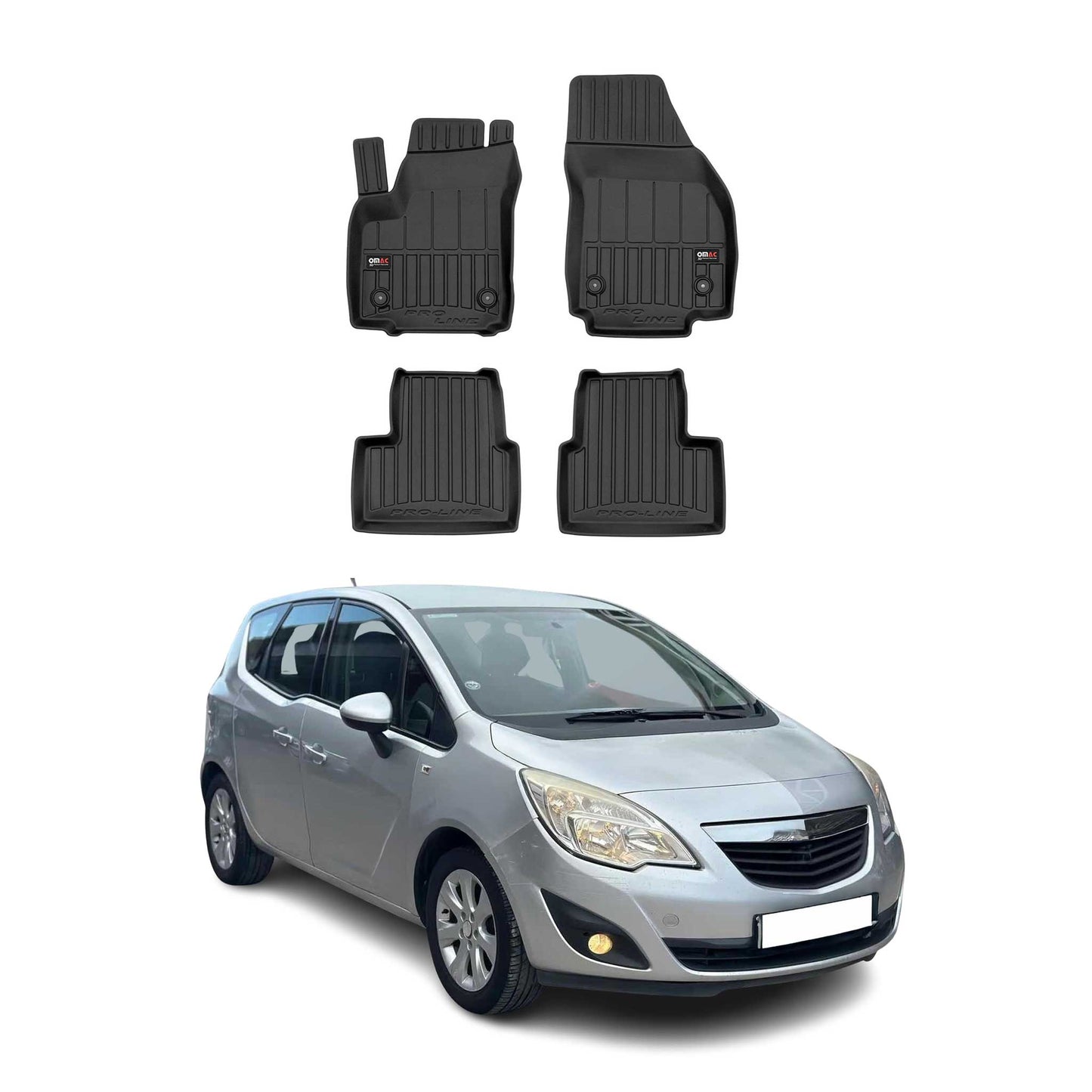 2010-2017 Opel Meriva B Fußmatten TPE Schwarz 4 tlg