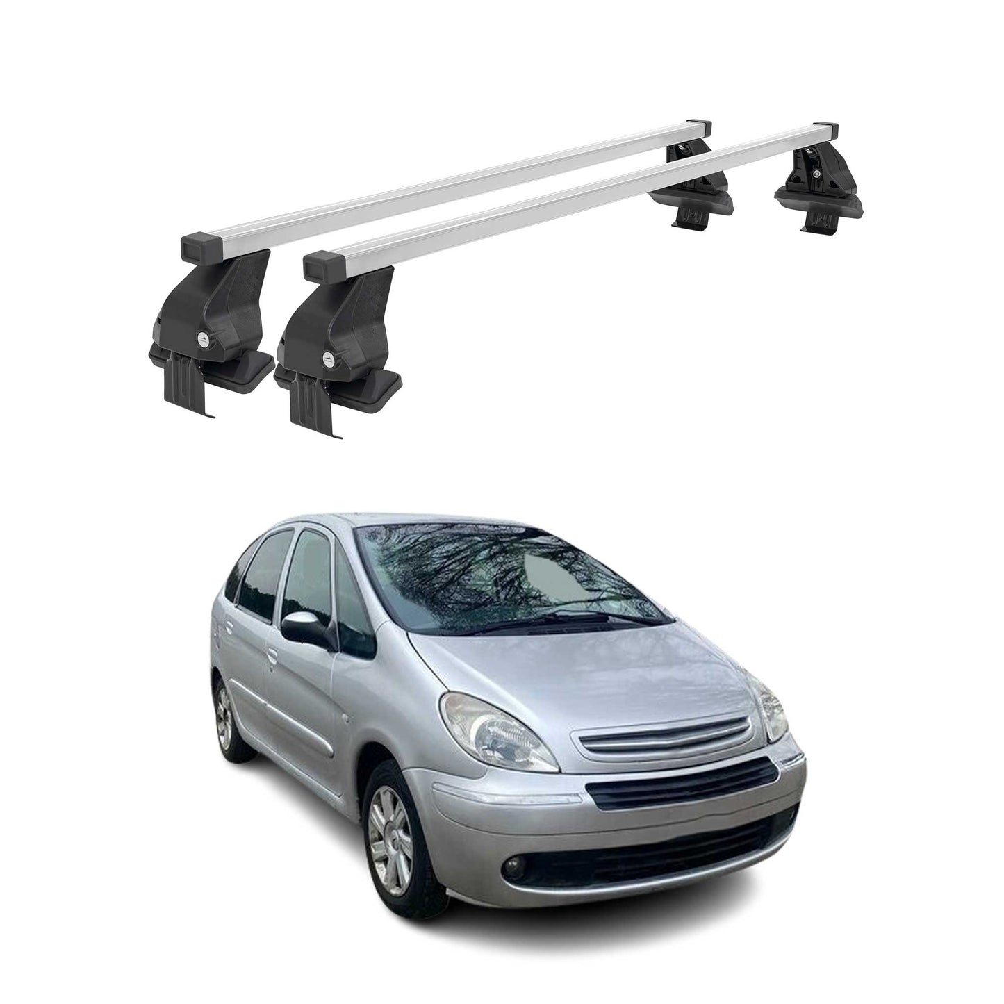 Menabo Dachträger Grundtäger für Citroen Xsara Picasso 1999-2010 50kg Silber 2x
