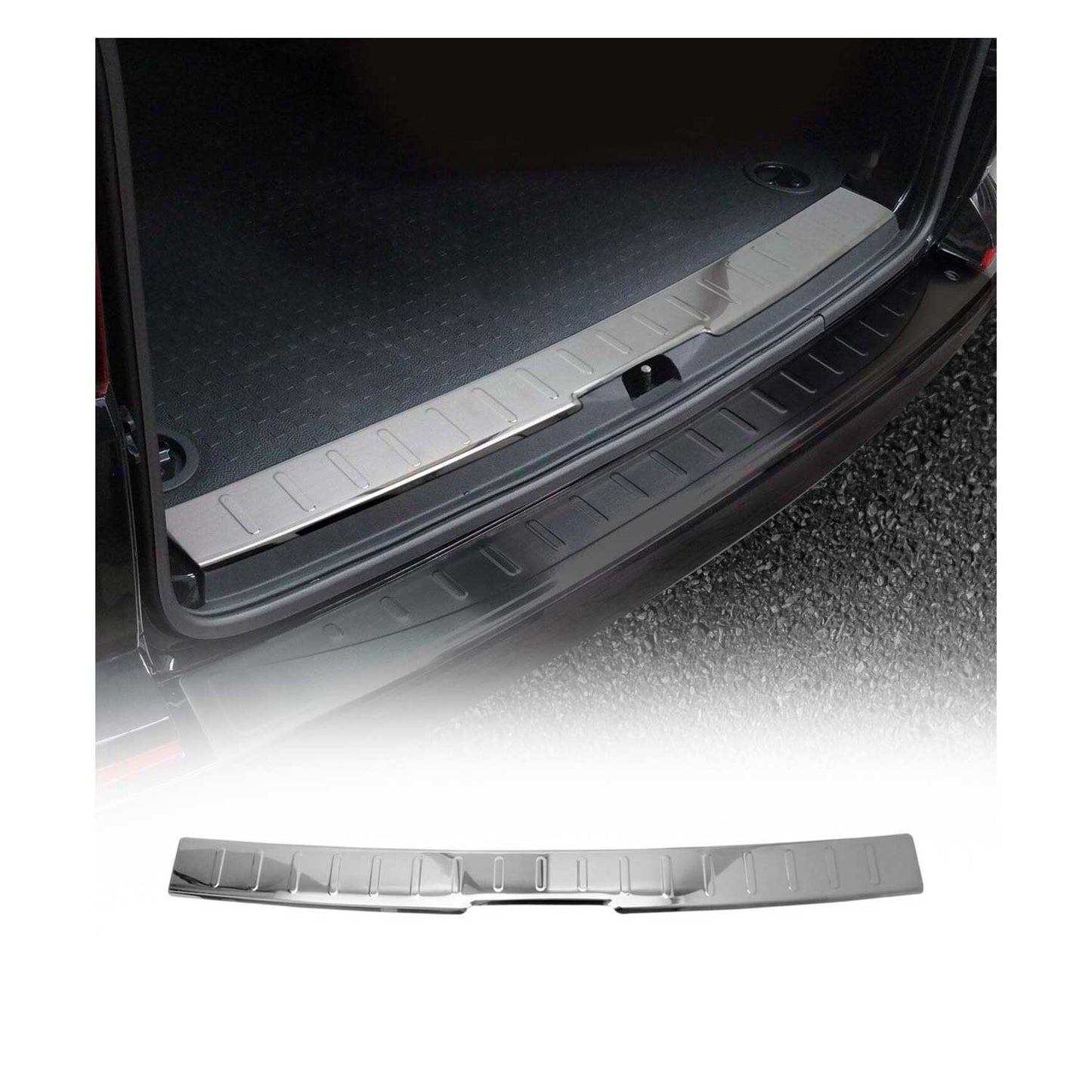 Protecție prag de portbagaj pentru VW T6 T6.1 Transporter, cromată, cu o singură ușă