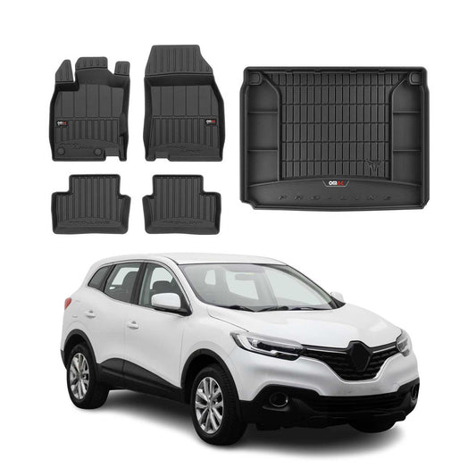 OMAC Fußmatten & Kofferraumwanne Set für Renault Kadjar 2015-2025 Gummi 5x