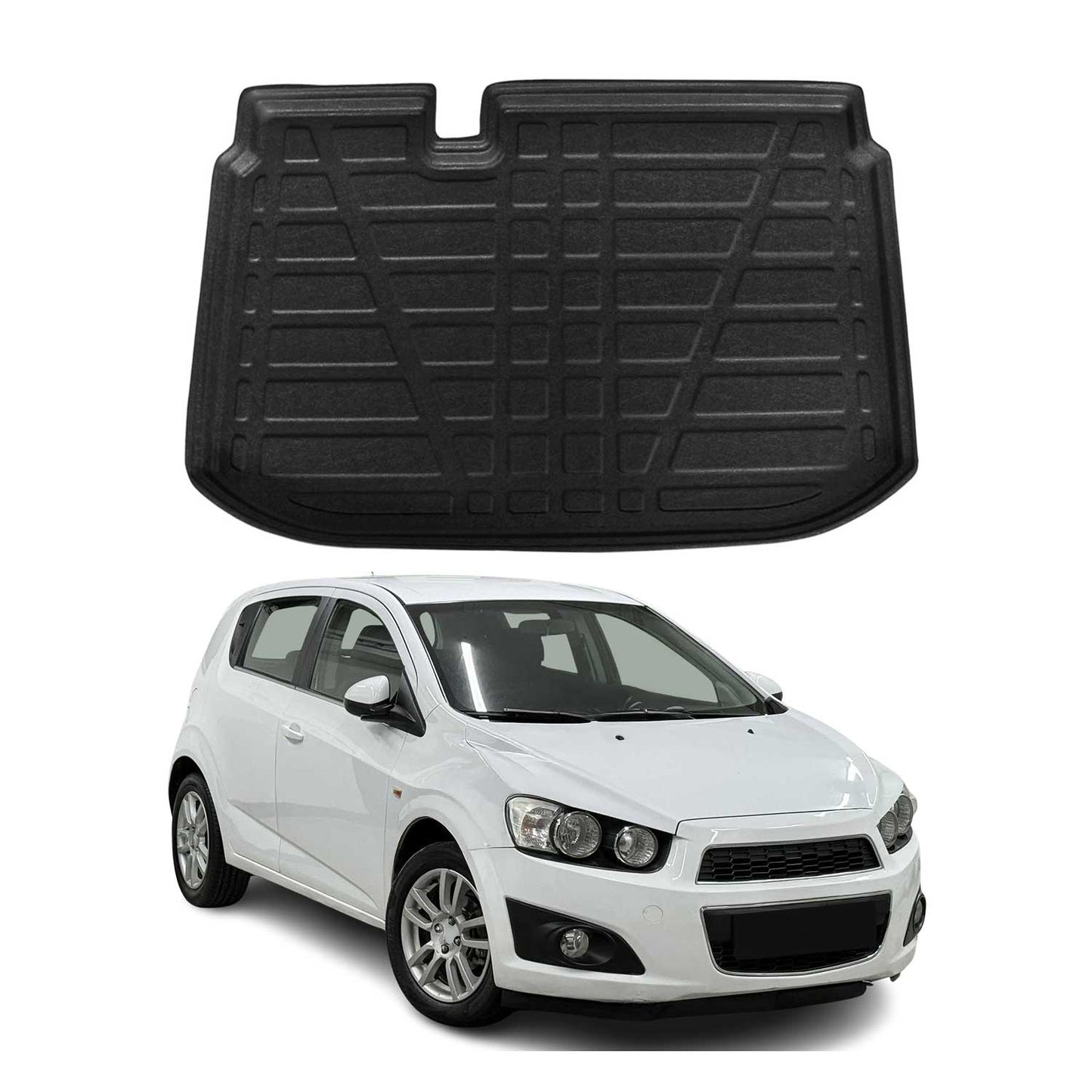 Kofferraumwanne Laderaumwanne für Chevrolet Aveo 2012-2024 Schrägheck Gummi TPE