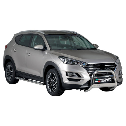 Bară de protecție/buton față pentru Hyundai Tucson 2018-2021, ø63mm, oțel, argintiu