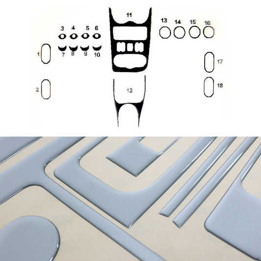 Set ornamente interioare pentru Dacia Duster 2010-2012, aspect aluminiu, 18 piese