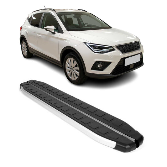 Trittbretter Schweller Seitenschweller für Seat Arona 2017-25 Silber Schwarz 2x