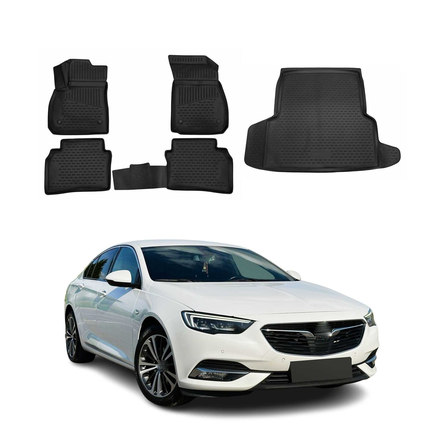 Covorașe de cauciuc + tapițerie portbagaj pentru Opel Insignia B sedan 2017-2023