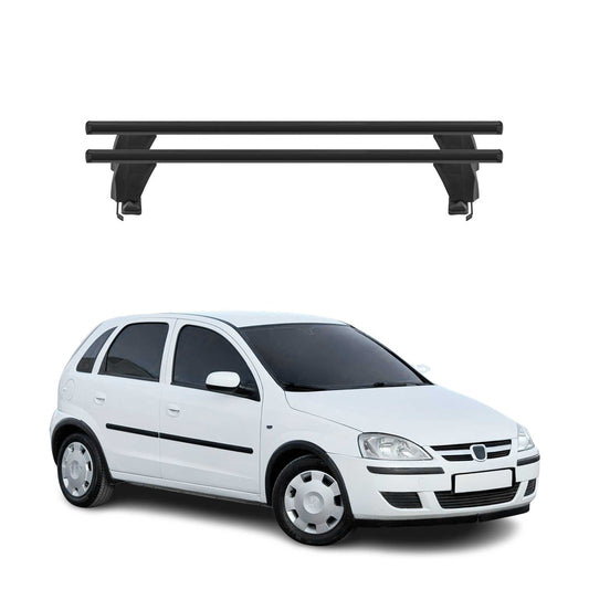 Menabo Dachträger Grundtäger für Opel Corsa C 2000-2006 50kg Alu Schwarz 2 tlg