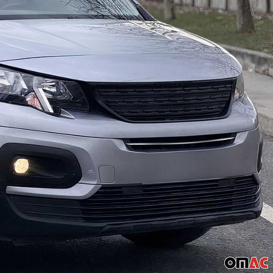 Benzi decorative grilă auto pentru Peugeot Rifter 2018-2025, oțel inoxidabil, argintiu