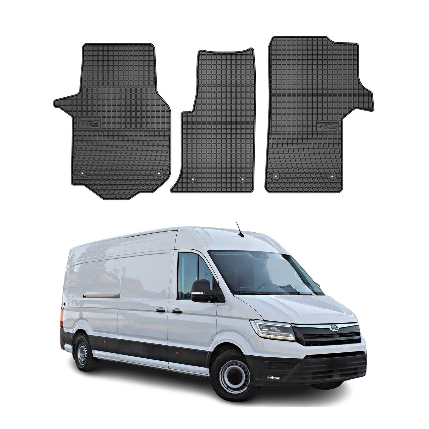 2017-2021 MAN TGE Fußmatten Gummi Schwarz 3 tlg