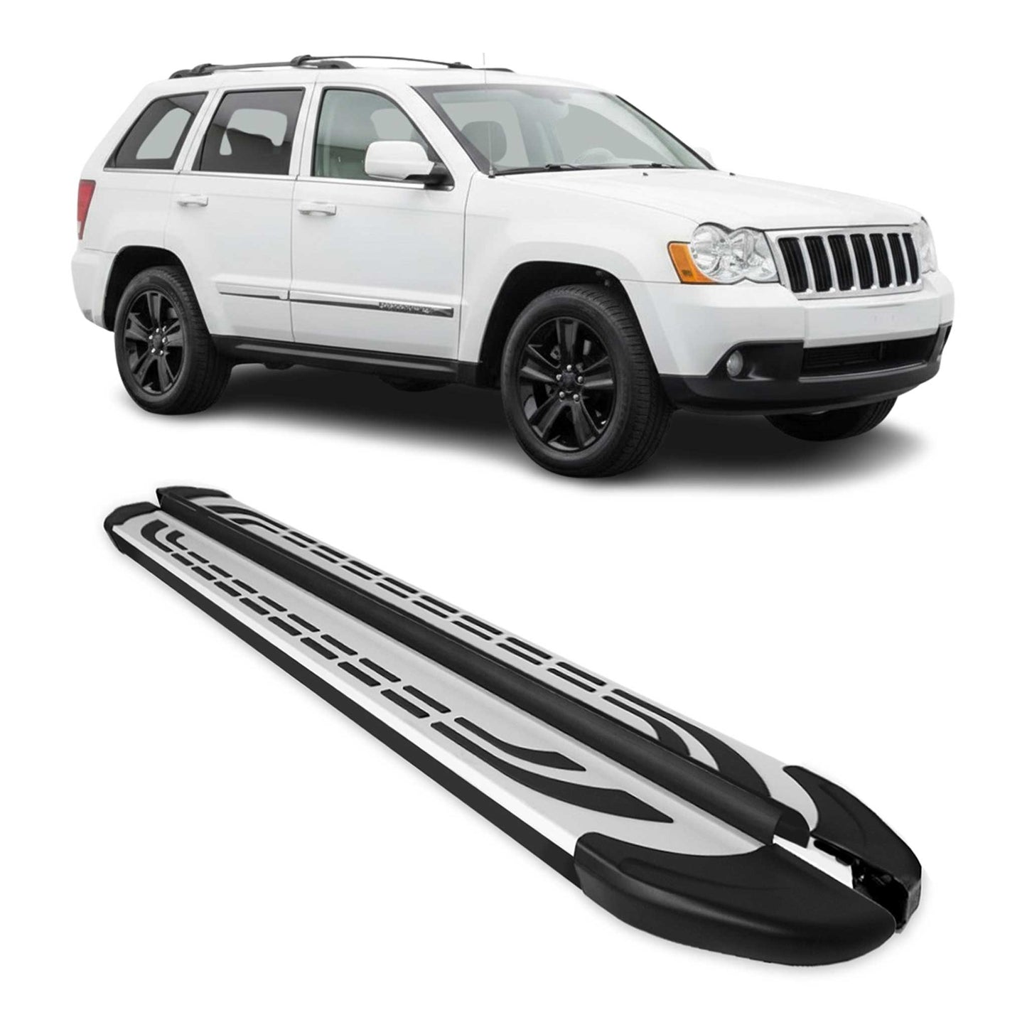 Trittbretter Seitenschweller für Jeep Grand Cherokee 2005-2011 Alu Schwarz