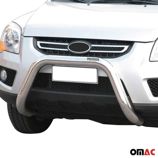 Bară de protecție/buton față pentru Kia Sportage 2008-2010, ø76mm, oțel, argintiu, protecție