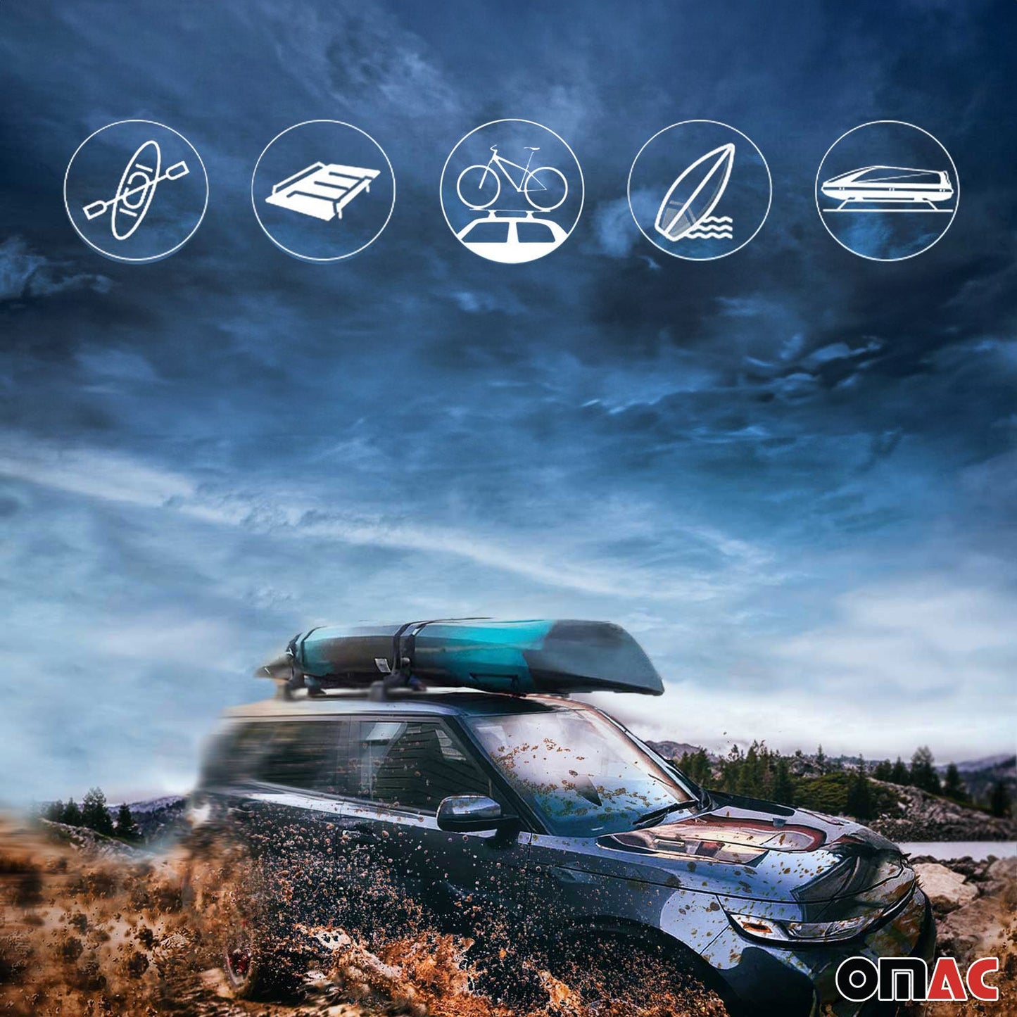 Portbagaj de plafon pentru Kia Soul 2020-2025 75kg aluminiu argintiu 2 piese