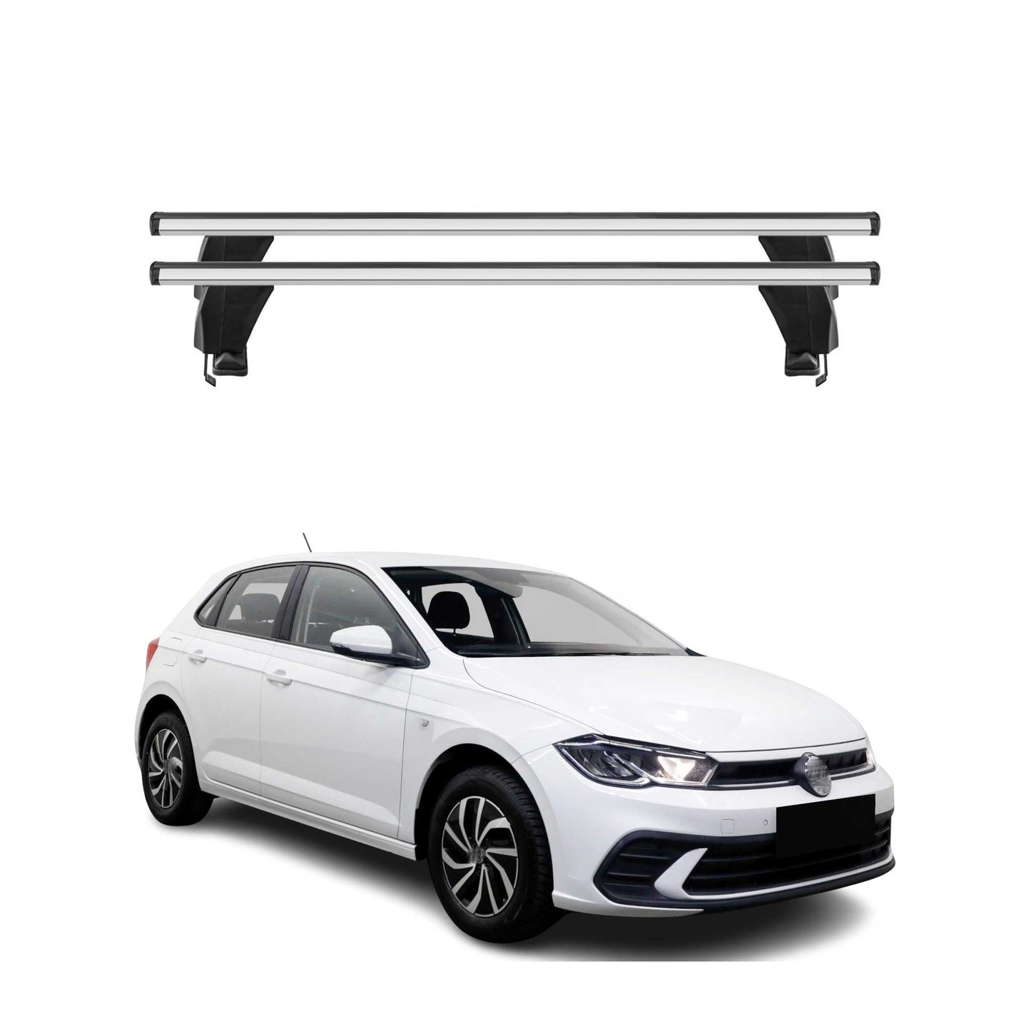 Menabo Dachträger Grundtäger für VW Polo 2021-2025 50kg Aluminium Silber 2 tlg