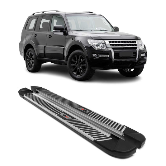 Trittbretter Seitenbretter für Mitsubishi Pajero V80 2007-2019 Alu Schwarz