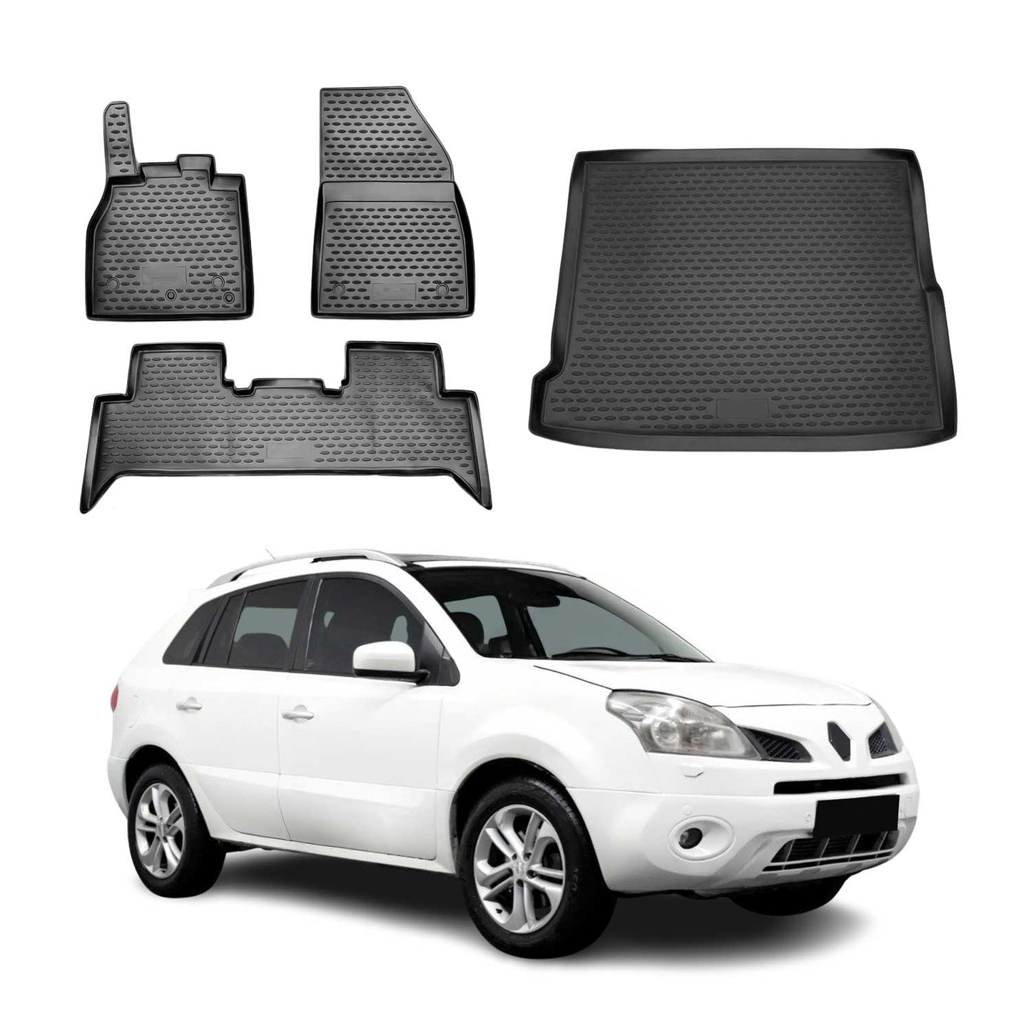 Set covorașe și portbagaj pentru Renault Koleos 2008-2016 TPE Negru