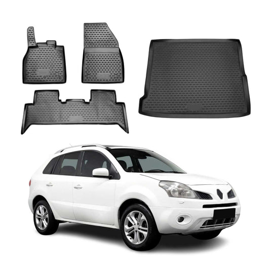 Set covorașe și portbagaj pentru Renault Koleos 2008-2016 TPE Negru