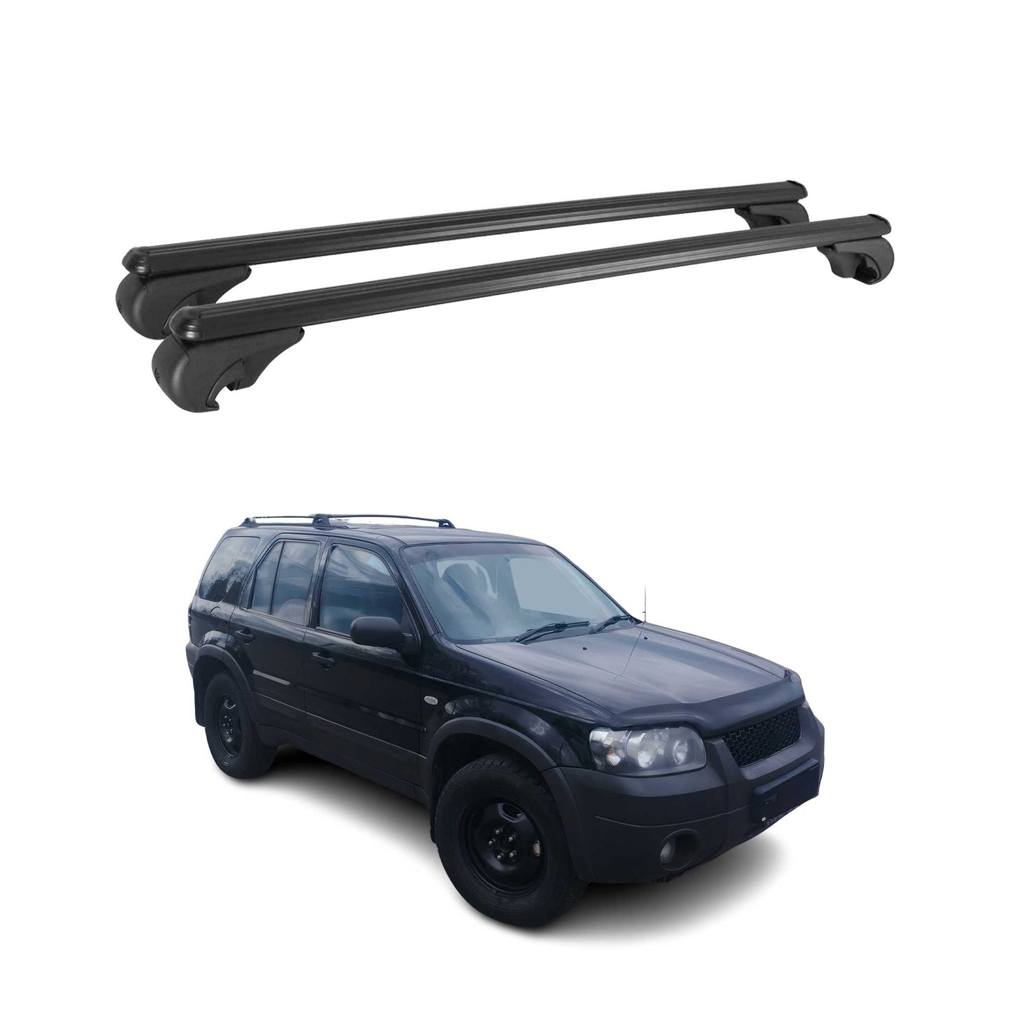 Dachträger für Ford Maverick 2001-2005 Gepäckträger Grundträger Alu Schwarz 2x