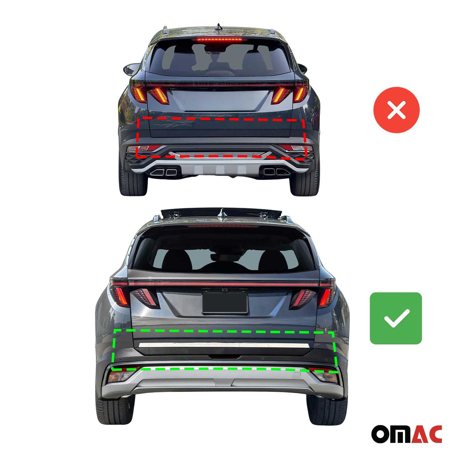 Bandă decorativă portbagaj pentru Hyundai Tucson 2020-2025, oțel inoxidabil cromat