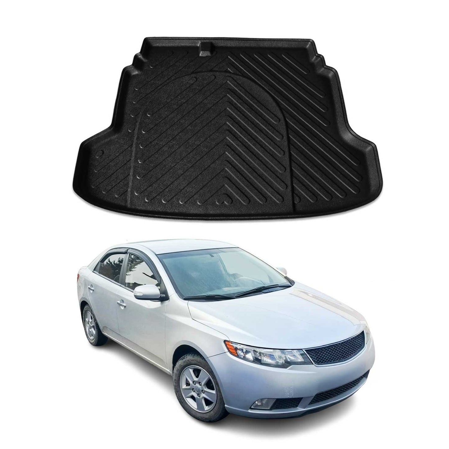 Kofferraumwanne Laderaumwanne für Kia Cerato 2013-2018 Stufenheck Gummi TPE