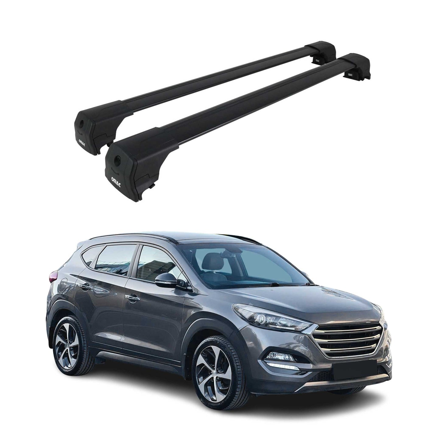 Dachträger Gepäckträger für Hyundai Tucson 3 2015-2020 ABE Aluminium Schwarz