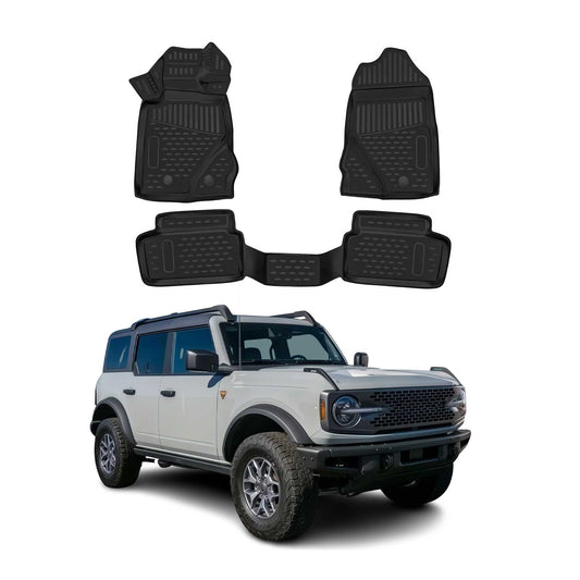 Covorașe de cauciuc Ford Bronco 2022-2025, set 3 piese, negru