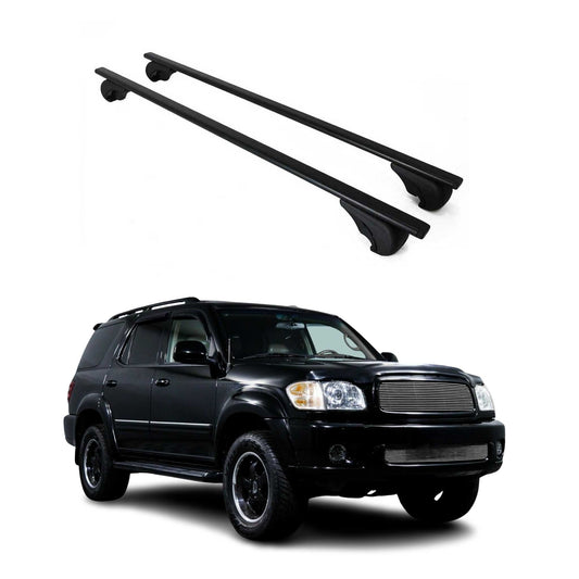 Dachträger Grundtäger für Toyota Sequoia mk1 2000-2007 75kg Metall Schwarz 2 tlg
