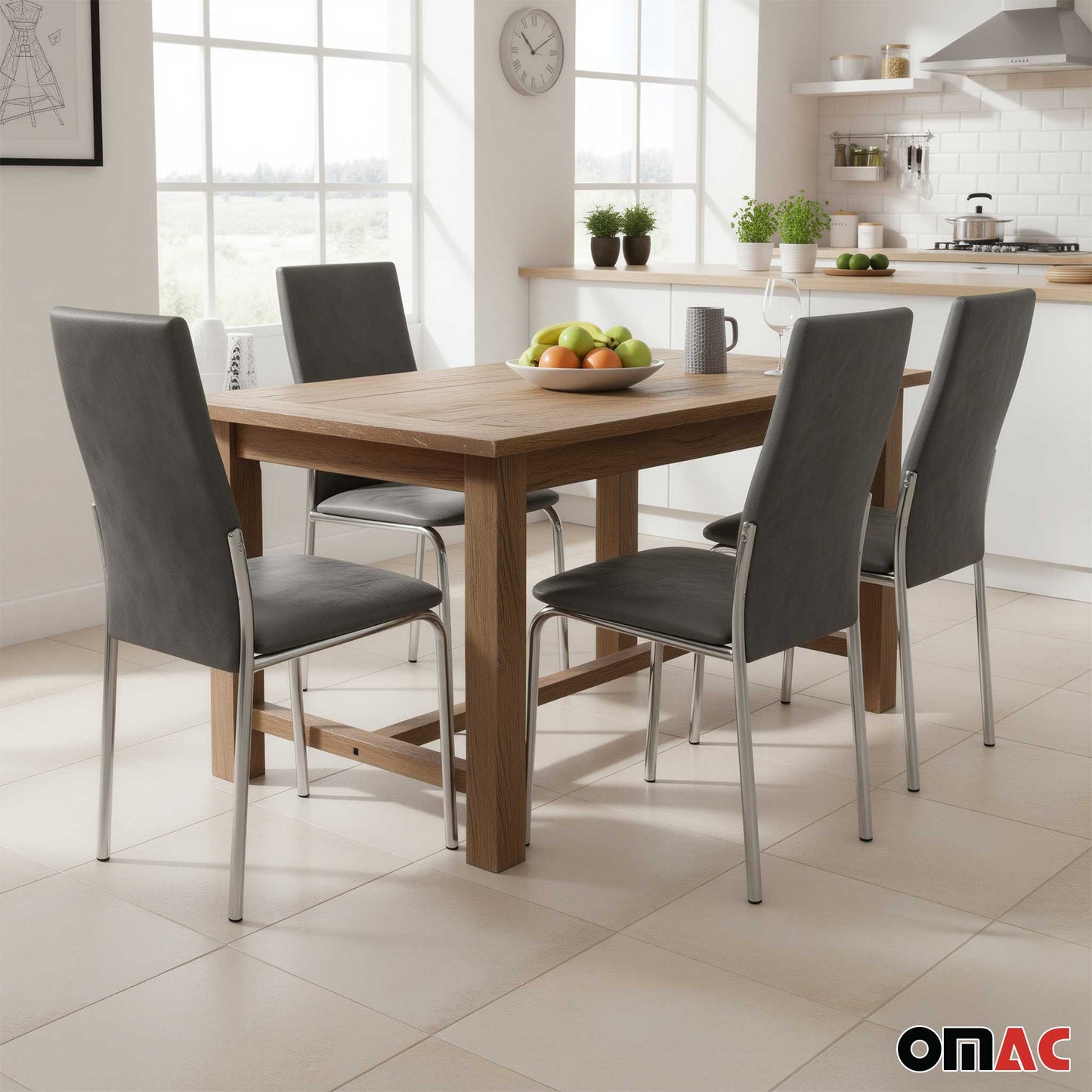 Esszimmerstühle Küchenstuhl Sarp Grau 4x Stühl Kunstleder